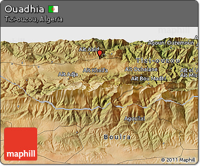 Satellite 3D Map of Ouadhia