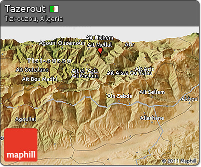 Satellite 3D Map of Tazerout