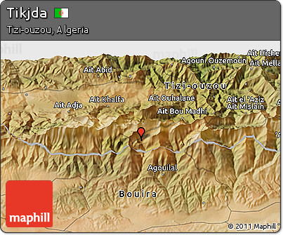 Satellite 3D Map of Tikjda