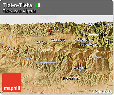 Satellite 3D Map of Tizi-n-Tleta