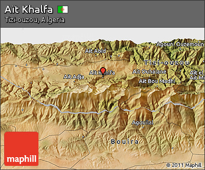 Satellite 3D Map of Aït Khalfa