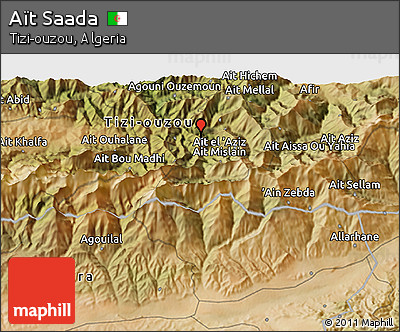 Satellite 3D Map of Aït Saada