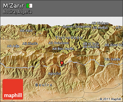 Satellite 3D Map of M'Zarir