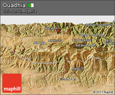 Satellite 3D Map of Ouadhia