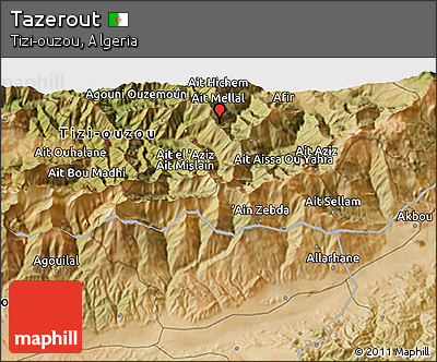 Satellite 3D Map of Tazerout