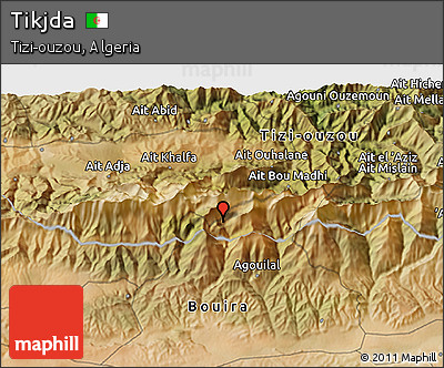 Satellite 3D Map of Tikjda