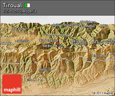 Satellite 3D Map of Tiroual