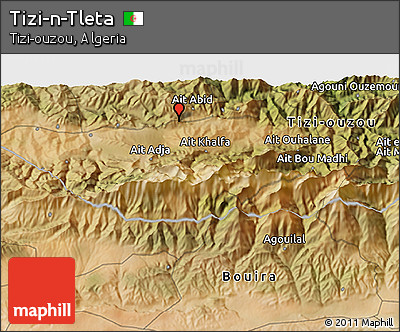 Satellite 3D Map of Tizi-n-Tleta