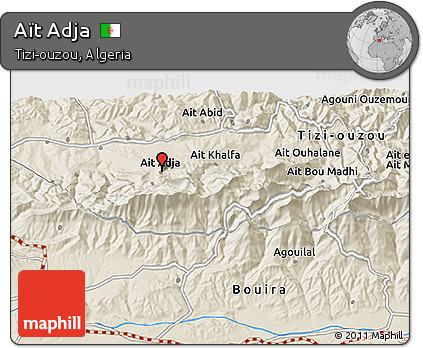 Shaded Relief 3D Map of Aït Adja