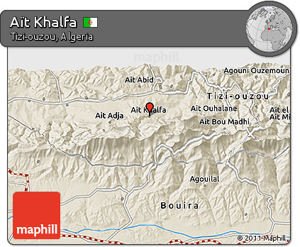 Shaded Relief 3D Map of Aït Khalfa