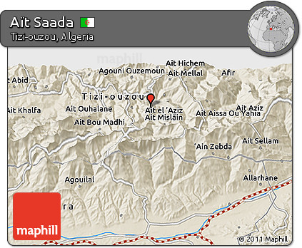 Shaded Relief 3D Map of Aït Saada