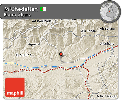Shaded Relief 3D Map of M'Chedallah