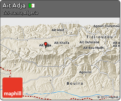 Shaded Relief 3D Map of Aït Adja