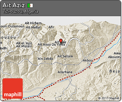 Shaded Relief 3D Map of Aït Aziz