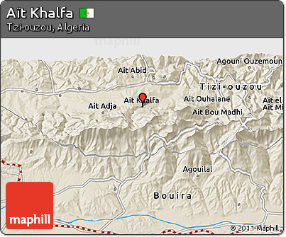 Shaded Relief 3D Map of Aït Khalfa