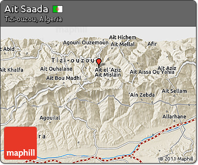 Shaded Relief 3D Map of Aït Saada