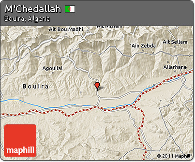 Shaded Relief 3D Map of M'Chedallah