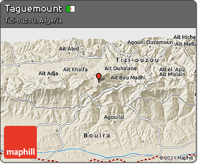 Shaded Relief 3D Map of Taguemount