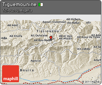 Shaded Relief 3D Map of Tiguemounine
