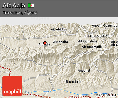 Shaded Relief 3D Map of Aït Adja