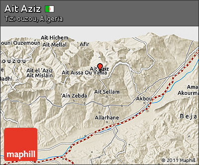 Shaded Relief 3D Map of Aït Aziz