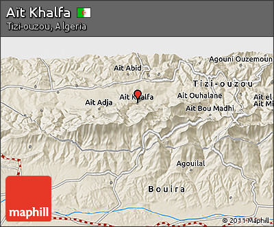 Shaded Relief 3D Map of Aït Khalfa