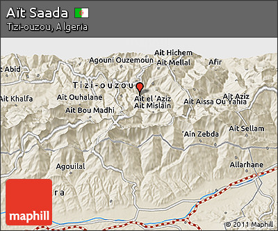 Shaded Relief 3D Map of Aït Saada