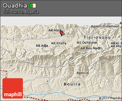 Shaded Relief 3D Map of Ouadhia