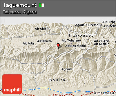 Shaded Relief 3D Map of Taguemount
