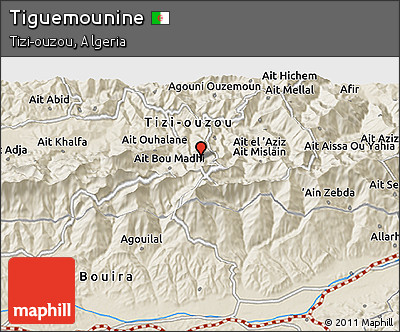 Shaded Relief 3D Map of Tiguemounine
