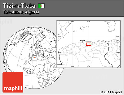 Blank Location Map of Tizi-n-Tleta