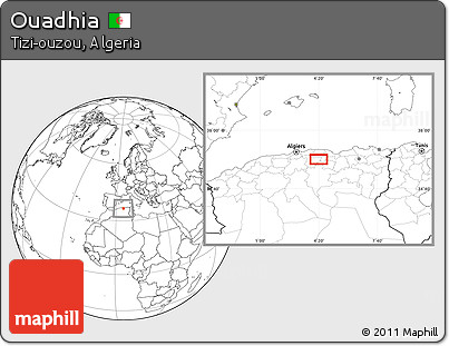 Blank Location Map of Ouadhia