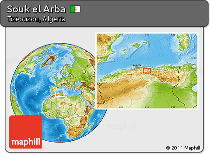 Physical Location Map of Souk El Arba
