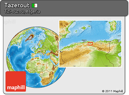 Physical Location Map of Tazerout