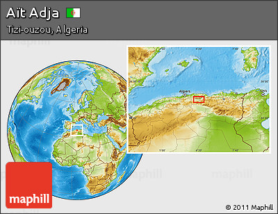 Physical Location Map of Aït Adja