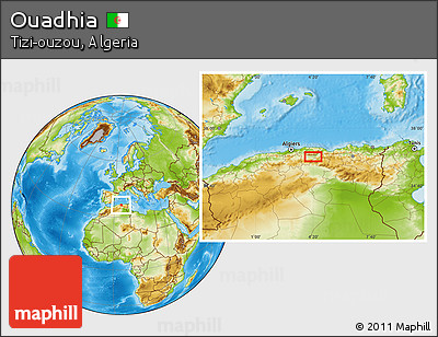Physical Location Map of Ouadhia