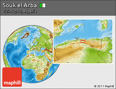 Physical Location Map of Souk El Arba