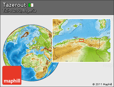 Physical Location Map of Tazerout