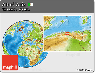 Physical Location Map of Aït El 'Azîz