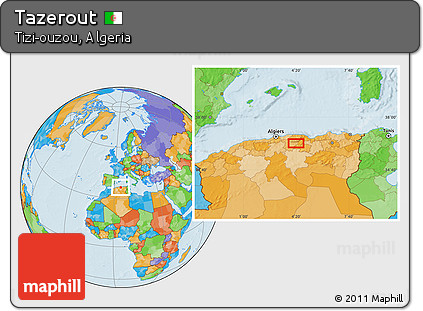 Political Location Map of Tazerout