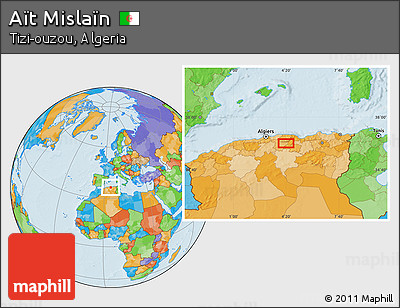 Political Location Map of Aït Mislaïn