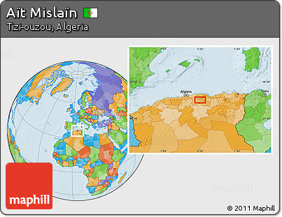 Political Location Map of Aït Mislaïn