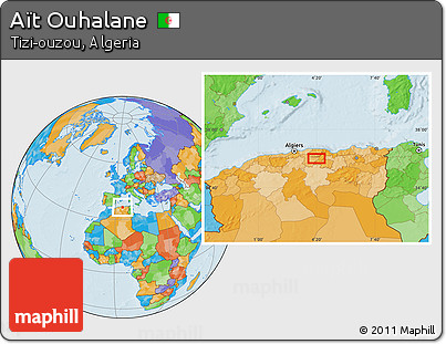Political Location Map of Aït Ouhalane