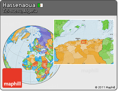 Political Location Map of Hassenaoua