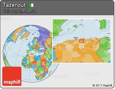 Political Location Map of Tazerout