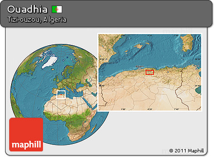 Satellite Location Map of Ouadhia