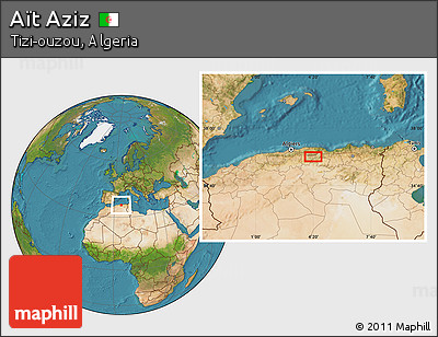 Satellite Location Map of Aït Aziz