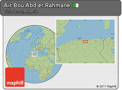 Savanna Style Location Map of Aït Bou Abd Er Rahmane