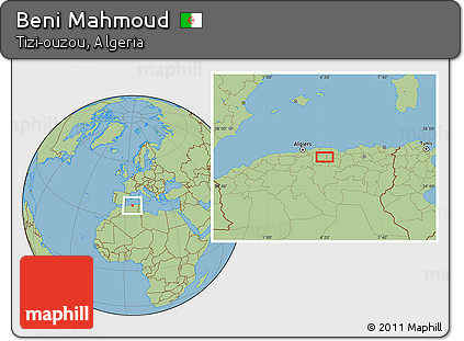 Savanna Style Location Map of Beni Mahmoud