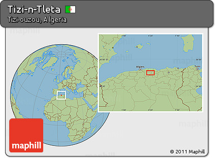 Savanna Style Location Map of Tizi-n-Tleta
